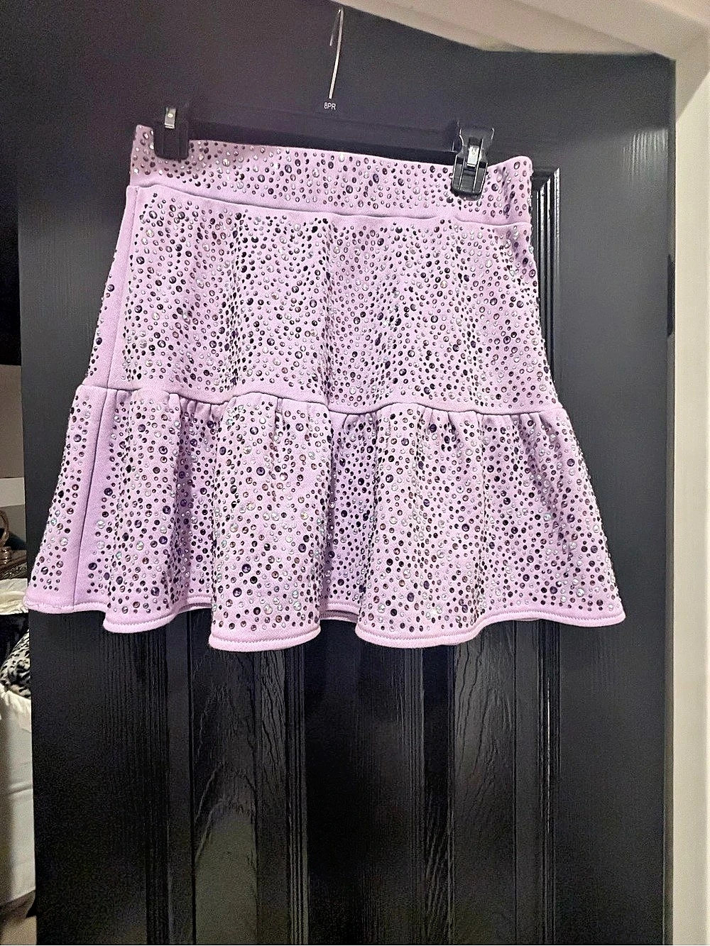 Queen of sparkles Ruffle Mini Skirt in purple Size Small Like New